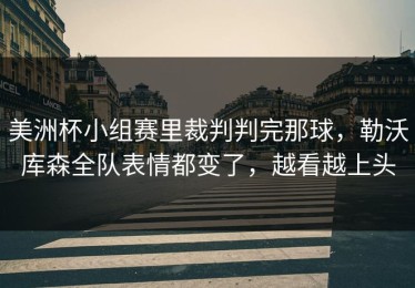 美洲杯小组赛里裁判判完那球，勒沃库森全队表情都变了，越看越上头