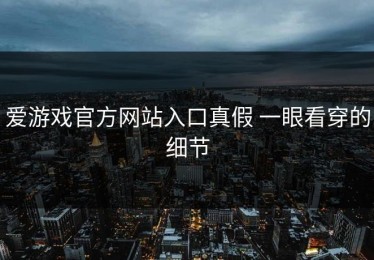 爱游戏官方网站入口真假 一眼看穿的细节