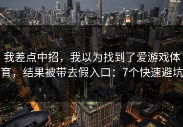 我差点中招，我以为找到了爱游戏体育，结果被带去假入口：7个快速避坑