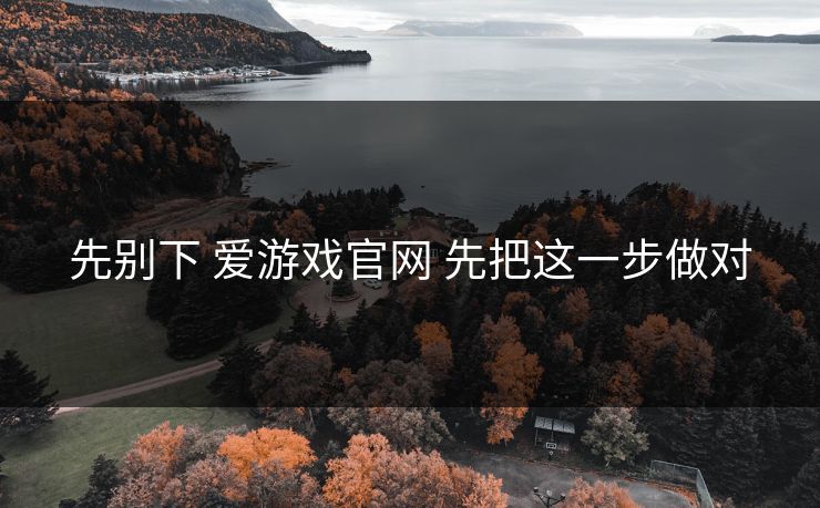 先别下 爱游戏官网 先把这一步做对