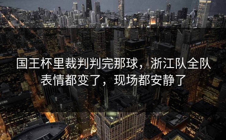 国王杯里裁判判完那球，浙江队全队表情都变了，现场都安静了