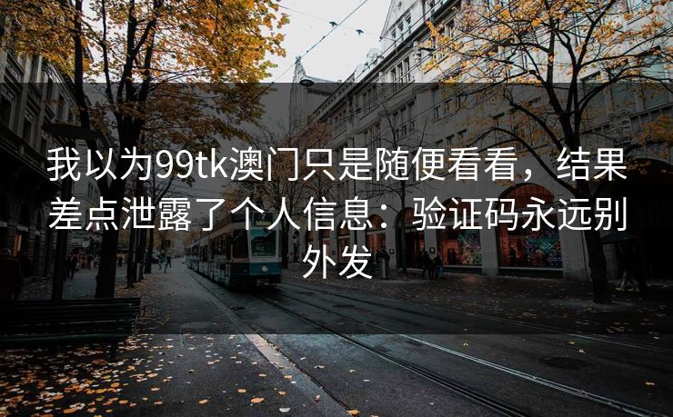 我以为99tk澳门只是随便看看，结果差点泄露了个人信息：验证码永远别外发