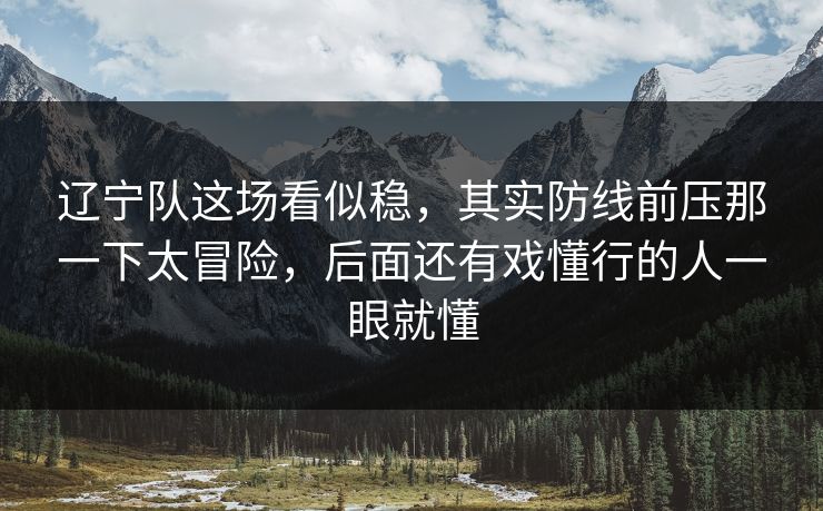 辽宁队这场看似稳，其实防线前压那一下太冒险，后面还有戏懂行的人一眼就懂