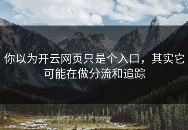 你以为开云网页只是个入口，其实它可能在做分流和追踪